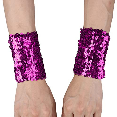 Doomiva Damen Glitzer Handschuhe Mit Pailletten Fingerlose Armstulpen Festlich Halloween Kanrval Fasching Kostümhandschuhe Rose Einheitsgröße