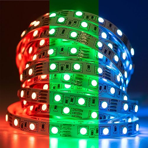 Lumiled LED Streifen 5M, 300 LEDs 12V RGB Farbwechsel 72W LED Strip SMD LED Band IP33 3960 lm Selbstklebend mehrfarbig Lichtband für Innenbereich Heim Küche Schlafzimmer Deko, ohne Netzteil