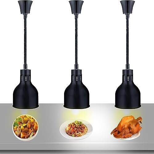Wärmelampe Küche, Hängende Speisenwärmer Lampe Einziehbares, Wärmelampe Buffet 250W, Lebensmittel Wärmelampe für Küche und Buffets Esszimmer(19CM, 3 Stück)