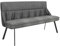byLIVING Sitzbank California/Polsterbank Rücken Webstoff anthrazit/Sitz Vintage-Velvet anthrazit mit Keder u. Nosagfederung/Gestell Metall schwarz/Bank mit Rückenlehne/B 180, H 88, T 63 cm