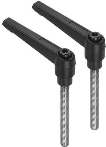 QUARKZMAN 2 Stück Klemmhebel Griff M8 x 60mm Außengewinde Schraube Edelstahl 304 mit Zinklegierung Verstellbare Handgriff Spannhebel für Werkzeugmaschinen Schweißgeräte Druckgeräte, Schwarz