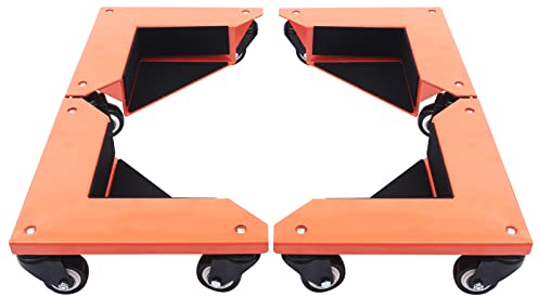 Möbelgleiter, Rollen für Möbel, Möbelroller Transportwagen Rollbrett Set, Stabile Möbelrollen für mühelosen Transport, Möbelroller Eckenroller Transportwagen Möbelhelfer Schwerlastroller (Orange)
