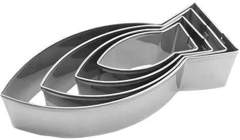 Tedious Tagliabiscotti per cracker di pesce, tagliabiscotti per pesce, Stampo per torta da 4 pezzi in acciaio inossidabile, Simpatici stampini per biscotti, stampi per forme di specie marine, stampi