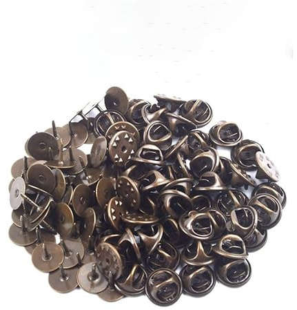 Hrlace Anstecker Pin Schmetterling Kupplung mit leeren Stiften Butterfly Clutch Pin Keepers Metall Pin Backs Ersatz Schmetterling Cap Brosche Pins für Craft&Jewelry Making Braun Kupfer-50 Sätze