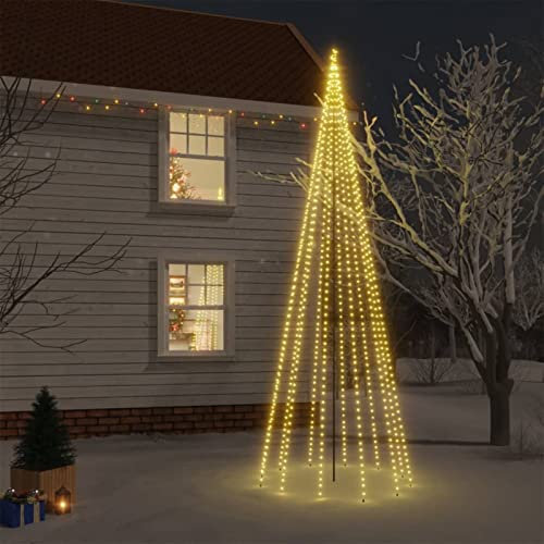 CIADAZ Weihnachtsbaum mit Erdnägeln Warmweiß 732, Tannenbaum Künstlich, Christbaum, Christmas Tree, Tannenbäume, Weinachts Baum, 500 cm