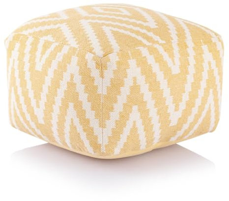 Amago home Kelim Sitzwürfel 50x50 H35cm Pouf Fußhocker Sitzhocker Bodenkissen Fußschemel Farbe gelb