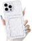 NITITOP Compatible with iPhone 13 Pro Max Case Clear with Card Holder Cute Flower Floral Leave Pattern for Women Girl Soft TPU Shock-absorbing Wallet Case Protective Phone Cover - White