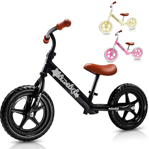 12 Inch Kids Balance Bike for Children 2-5 Years Old Boys Girls No Pedal Toddler Bike Training Bicycle Lightweight Adjustable Handlebar and Seat