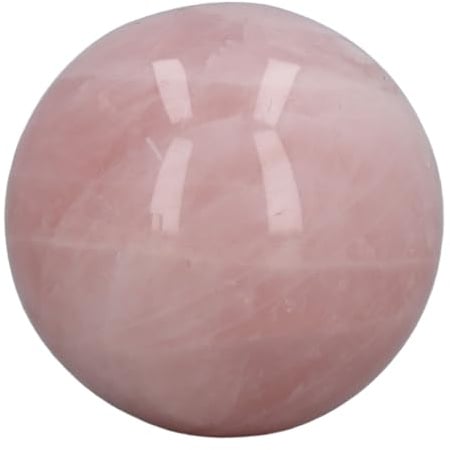 Boule de Cristal Rose, Boules de Sphère de Pierres Précieuses, Sphère de Cristal Polie, Boule de Sphère de Quartz Rose de 2 Pouces avec Base Transparente pour la Photographie et