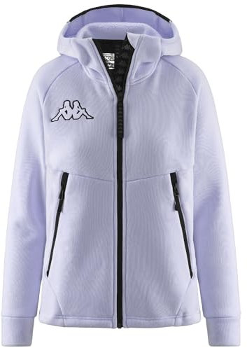 Kappa - Felpa con Zip, Donna, Viola, Poliestere, Ski, 6CENTO 645W, Taglia: M