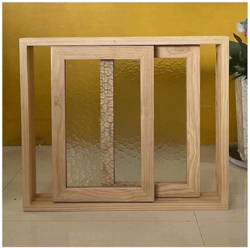 Ventana Correderas Marco De Madera Ventana Con Vidrio Templado & Cerradura De Guillotina, Ventana Corredera Horizontal Para Loft Cabinas Cobertizo Casitas Pequeñas Aplicaciones(WxH-44x30(112x76cm))