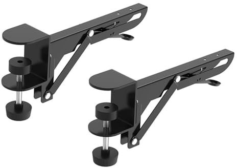 Ronyme 2x Desk Extender Clamp Keyboard Tray Clamp Mount Punch Free Universal Folding Bracket Extension Plate Support Rack for Office