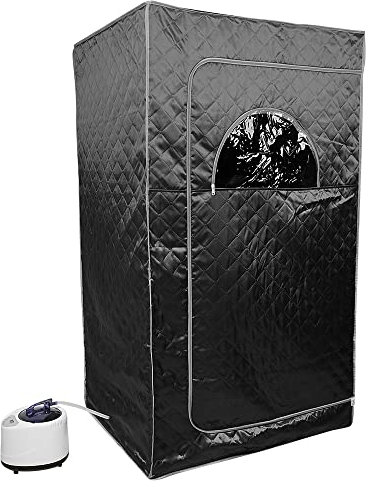 XUANYU 1000 W Sauna completa del cuerpo con cabina de vapor, generador de vapor, mando a distancia, sauna de vapor portátil y plegable, sauna SPA para casa, 100 x 80 x 170 cm, color negro