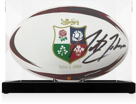 Martin Johnson Signed British And Irish Lions Rugby Ball 2025. Display Case