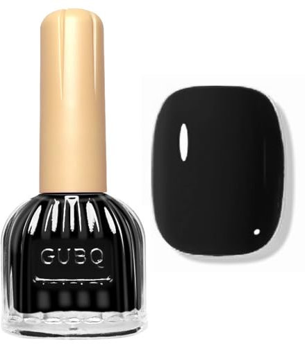 Black Nail Polish - 10ml Black Nail Vamish - High Glossy Water-Based back Polish Quick Dry Long Lasting Chip Resistant - Pure black Color nail Paint For Woman Girls Salon Home nail Art DlY Manicure