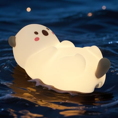 WUYOR Nachtlicht Kinder Faultier RGB Baby Nachtlicht mit Sound ausgestattete, LED Baby Stilllicht Silikon Nachttischlampe mit USB Aufladung Kawaii Kinderzimmer Babyzimmer Deko