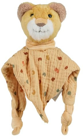 Sterntaler Schmusetuch S Löwe Leo - Kuscheltuch aus Flausch - Baby und Kinder Schnuffeltuch aus hochwertigen Materialien - Rassel - Kuscheltier für zu Hause und Unterwegs, Ocker