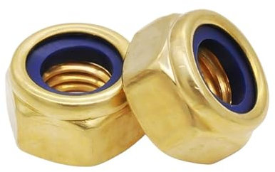 M4 M5 M6 M8 M10 M12 Copper Locknut Hexagon Self-Locking Screw Cap Brass Nylon Lock Nut(M5 (10pcs))