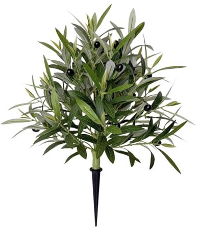 misppro Árbol de olivo artificial realista con estaca para decoración de bodas, casa de campo, interiores y exteriores, 55 cm
