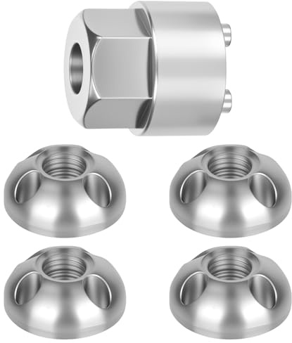 PYserne Juego de 4 tuercas antirrobo M8 de acero inoxidable antirrobo, 4 tuercas y 1 bloqueo, tornillos de seguridad, protección antirrobo para portabicicletas, tienda de techo de coche
