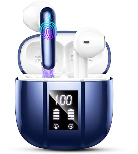 Bluetooth Kopfhörer, Kopfhörer Kabellos Bluetooth 5.4 mit 4 HD Mic, HiFi Stereo Kabellose Kopfhörer, 48H In Ear Kopfhörer ENC Noise Cancelling Ohrhörer, IPX7 Wasserdicht Earbuds, Touch Control, USB-C