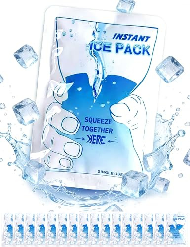 16 Stück Kühlpads zum Knicken, Sofort Kältekompresse für Schmerzlinderung | Einweg Kühlpacks für Schwellungen Entzündungen Muskelzerrungen Zahnschmerzen, für Sportler & Outdoor-Aktivitäten, 11x15cm