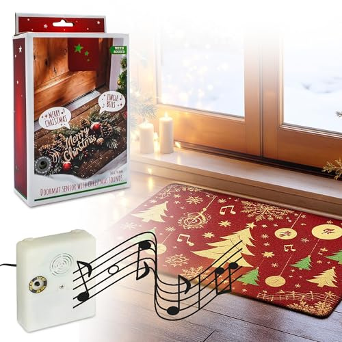 Musikalischer Türmatten Sensor, 34 x 24 cm | 2 Weihnachtslieder, Trittsensor für jede Fußmatte, Weihnachtsmusik, Festliche Musik