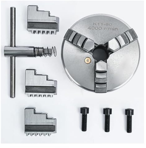 3-Backen-Drehfutter, 80 mm, Mini-Drehfutter aus Metall, K11-80, manuelles Drehfutter