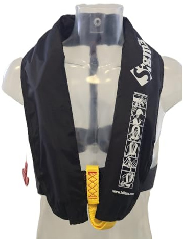 Lalizas Automatik-Rettungsweste Sigma 170N ab 40 kg, Erwachsene, schwarz | Polyester | Ergonomisch | Kompakt | Verstellbar | ISO-zertifiziert | Schützt den gefalteten schwimmkörper | universell