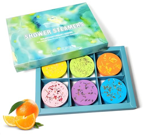 Dusch Tabs Geschenkset,6 Stück*40g Shower Steamer Aromatherapie,Duschbomben für Frauen und Männer,6 Aromen,Wellness & Entspannung & Dauerhaft starker Duft
