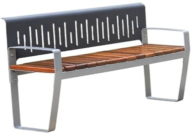 juanluck-s Gartenbank Gartenbank aus Edelstahl mit Holzsitzfläche for den Balkon für die Terrasse(L)