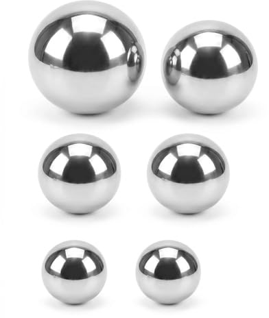 CBHTMY 6 Stück Edelstahl Gartenkugeln spiegelpoliert hohl nahtlos – reflektierende Deko-Kugeln für Außen, Teich & Miniteich, Silberne Schwimmkugeln (6PCS Mix (15CM X 1, 10CM X 1, 8CM X 2, 5CM X 2))