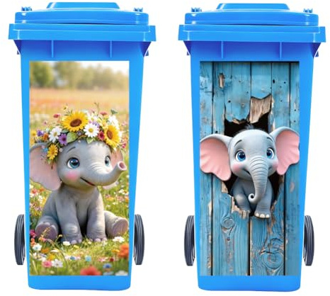 Peacoblue 2 Blatt Mülltonnen Aufkleber,Garten Katze mülltonnenaufkleber | Mülleimer Aufkleber Wetterfest Vinyl Folien 38x81cm, Große Dekosticker für Mülltonnen, Kühlschrank, Türen, Wände und Garten