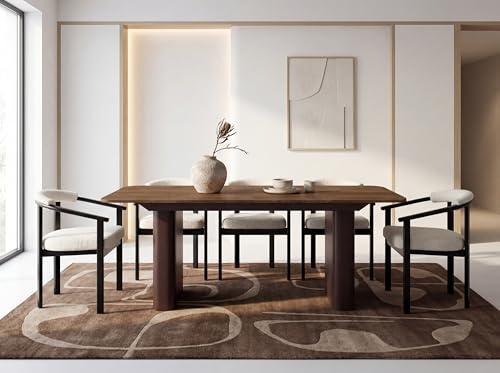 WFL GROUP Ausziehbarer Rechteckiger Esstisch – XXL Modernes Design mit Braunem Metallgestell – für 10-14 Personen, 200 x 90/300 cm – Eiche Braun Rustikal