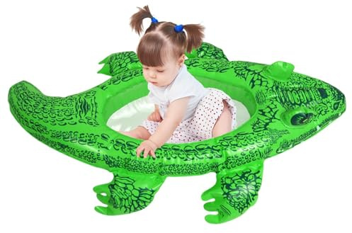 Alligator Aufblasbare Wasserfahrt - 61 cm Krokodil Schwimmring für Kinder | Sicher und Spaß Tier Pool Float für Jungen PVC Krokodil Float Sommer Wasserspaß