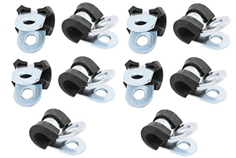 sourcing map 10 Stück 6mm Durchmesser Gummierte R geformt aus verzinktem Rohr-schellen Schlauchschelle DE de