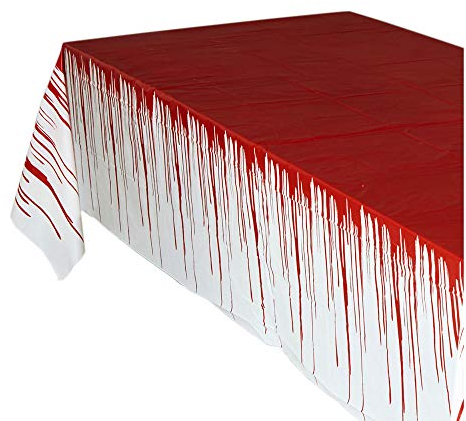 W WIDMANN MILANO Party Fashion 08165 - Blutverschmierte Tischdecke, Blutbad, Halloween, Horror, Dekoration