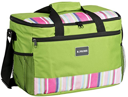 B.PRIME 20L Kühltasche CLASSIC GRÜN I 36x26x22cm I Isoliertasche I Lunch-Tasche I Kühlbox I Picknick-Tasche I Eistasche I Campingtasche I Picknick I Outdoor I Reisen I Einkauf I Auto
