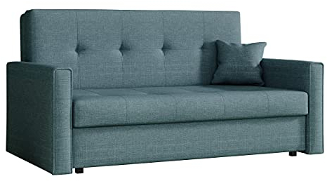 Mirjan24 Sofa Viva Bis III mit Schlaffunktion, Bettsofa, 3 Sitzer Polstersofa mit Bettkasten inkl. Kissen, Sofagarnitur, Schlafsofa Farbauswahl, Wohnlandschaft (Spirit 12)