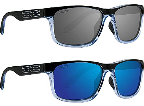 Epoch Eyewear 2 Delta Sonnenbrillen Crystal Blue Schwarz Frame Smoke Lens Blue Mirror Lens