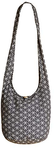 PANASIAM Shoulderbag Flower of Life, in black, L
