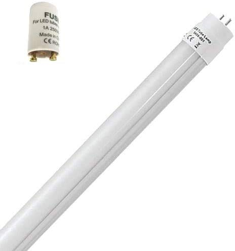 1x 9W LED Röhre G13 T8 60cm Leuchtstoffröhre Tube Warmweiß 3000K 900 Lumen 270° Abstrahlwinkel/inkl. Starter milchweiße Abdeckung
