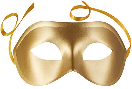 dressforfun 900883 Venezianische Maske für Damen Herren, einfarbige Augenmaske, matte Maskerade Maske für Kostüm Fasching Karneval Halloween Party Ball Oper - diverse Farben - (gold |Nr. 303534)