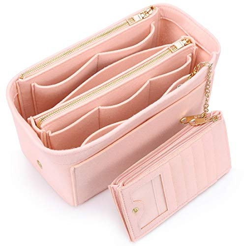HyFanStr Feltro Organizer da Borsa Donna con Porta Carte Credito, Borsa di pannolini, Organizzatore Interno Purse Rosa Medio