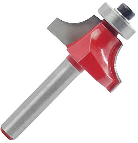 Dreneco Punte per Fresa Legno, 1/4 Gambo Round Over Router Bit Angolo Arrotondamento Edge-forming Roundover Router Bit Lavorazione del Legno Fresa Tools, 1/4 Radius