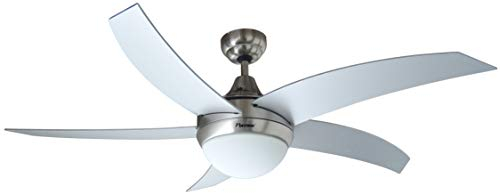 Bestron Deckenventilator mit Beleuchtung & Fernbedienung, Sommer- & Wintermodus, 5 Ventilatorflügel, Ø 132 cm, 60W, Silber/Grau