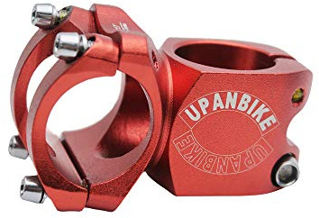 UPANBIKE Fahrradvorbau, 31,8 mm, 28,6 mm, 32 mm, Mountainbikevorbau, Aluminiumlegierung, kurzer Vorbau für Rennrad, MTB, BMX, Rot