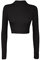 LUXE DIVA Womens Turtle Neck Crop Ladies Long Sleeve Plain Polo Short Stretch Top Sizes 8-14 Black