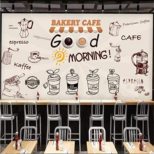 Benutzerdefinierte Wandbild Tapete 3D Europäische Handgemalte Coffee Shop Produkte Fototapeten Café Restaurant Dekor Papel De Parede 3D 430cm (L) × 300cm (H)