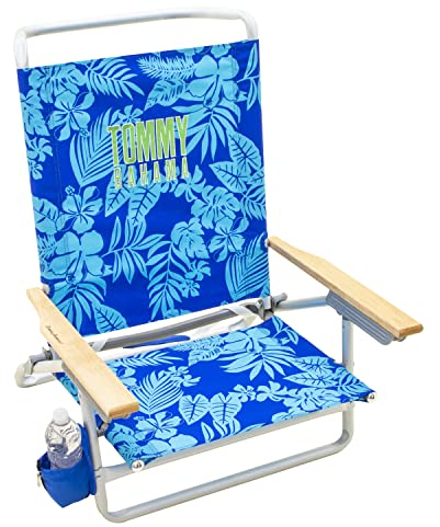Tommy Bahama 5-Positionen, Flacher Getränkehalter und Handtuchstange, Strandkorb, 1 Stück, Blumendruck